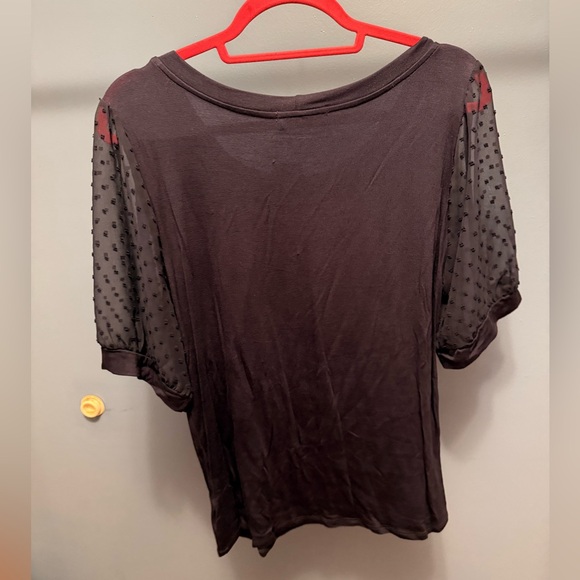 Beacon Elegant Navy Blouse with Sheer Sleeves - Picture 4 of 4